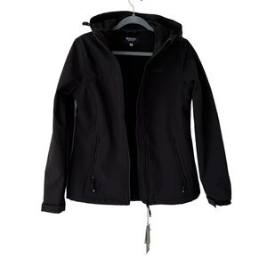 Mountain Warehouse Womens Softshell Jacket with Hood, Black, Size Womens 6